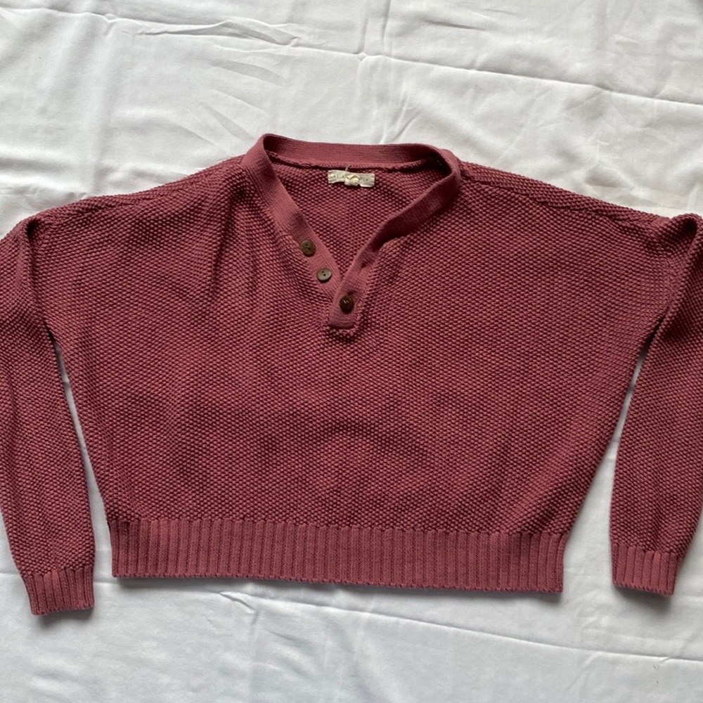 Waffle weave knit sweater size S